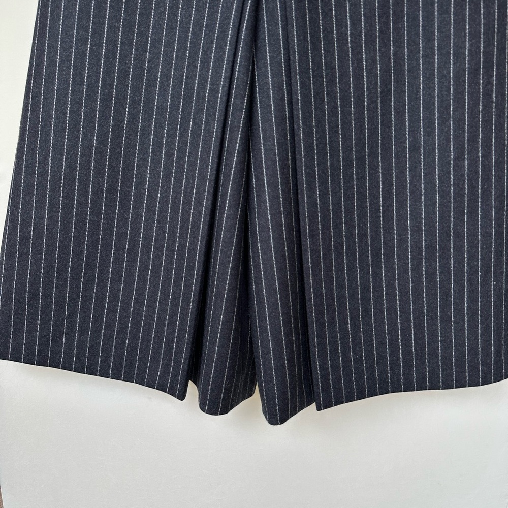 Saint Laurent Paris 2016 Pinstripe Virgin Wool Midi Culottes Pant Black F42 US10 - Picture 4 of 10